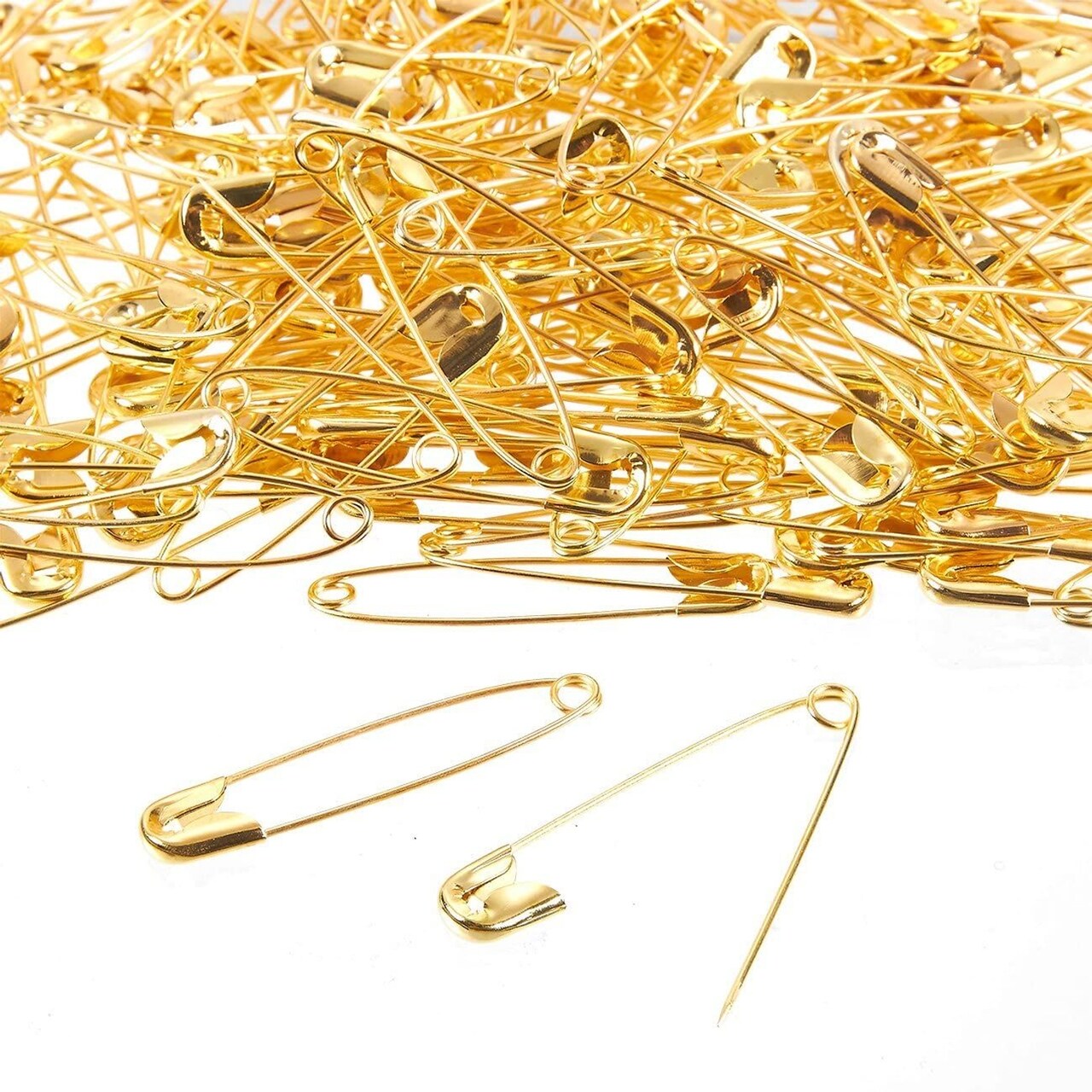 400-Count Safety Pins - Large Safety Pins for Garment Repair, Quilting, Jewelry Making, Gold - 1.7 x 0.4 Inches